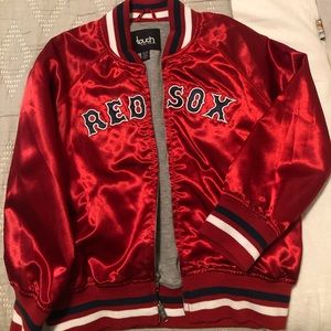 🤍❤️Alyssa Milano design-red satin cropped jacket